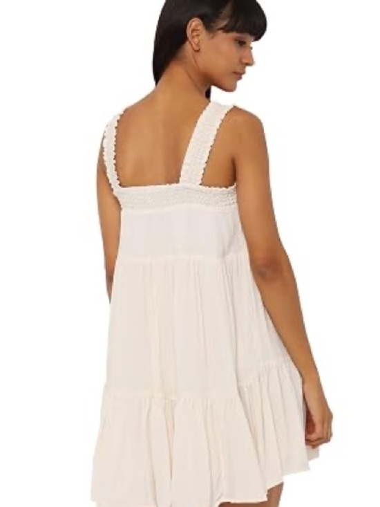 American Eagle Outfitters Dresses & Skirts - Like New - American Eagle Cream Tiered Sundress with Smocked Straps - Large